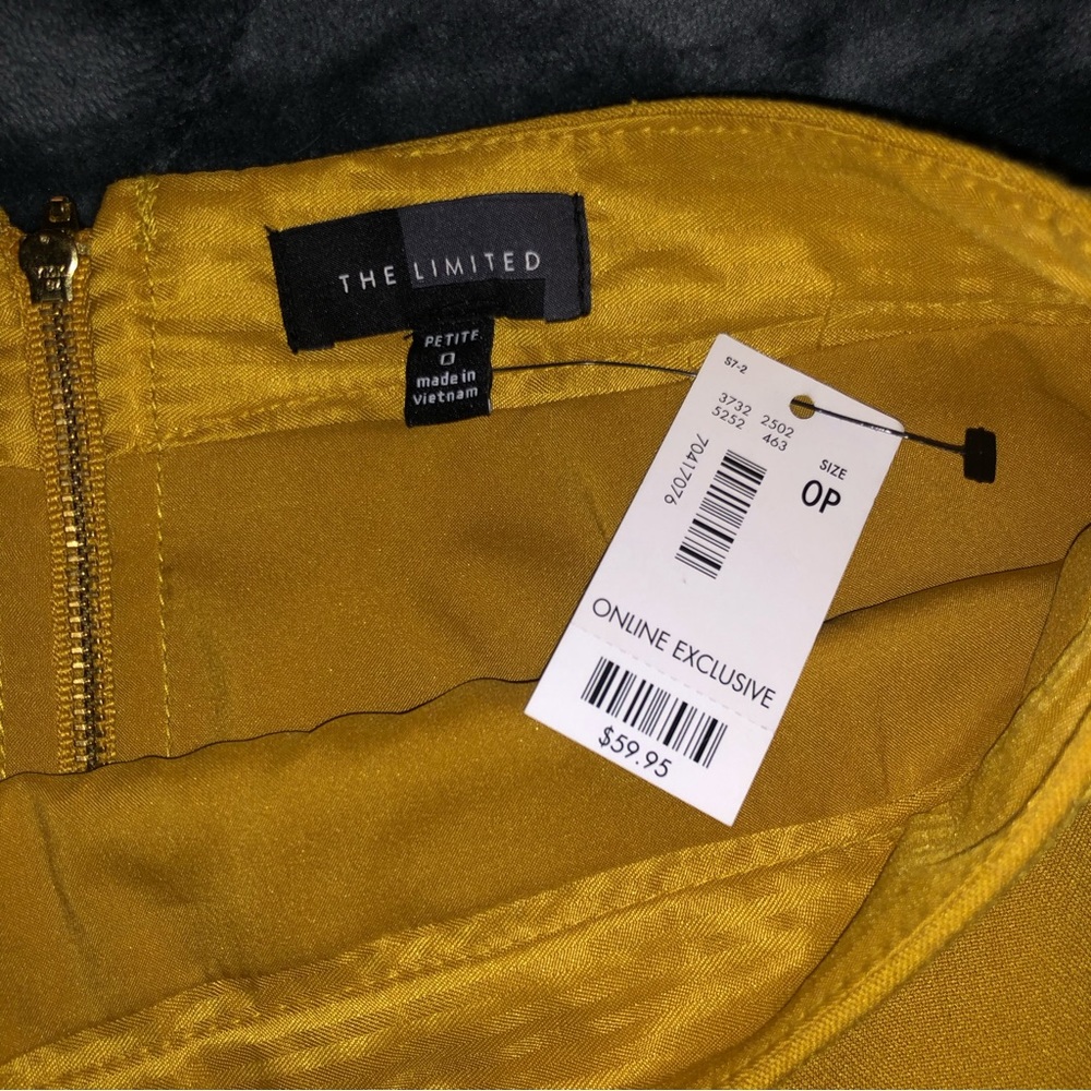 Limited NWT! Mustard Golden Yellow Women’s Zippered Pencil Skirt Sz XS 0P - Picture 2 of 5